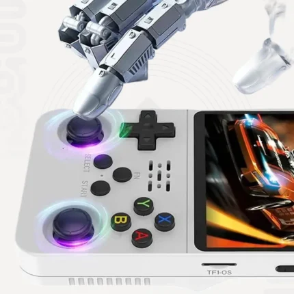 产品R36S掌机白色0201 dimoorcom Press your finger in the white Retrocradle XT