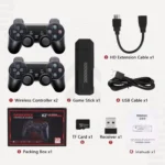 Box Wireless Receiver64G SD CardHD ExtensionCableInstruction ManualGame StickUSB CableUser Manual2x WIREESS controllers