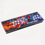 Pandora Box 90S product showcase on the left side of the consoleArcade machine controls with joystick and buttons arcade machine