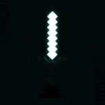 The effect picture of the Diamond Sword LED Light emitting light at night.