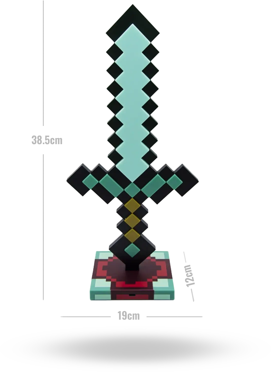 产品广告图钻石剑0101 dimoorcom Display image of Diamond Sword LED Light with specific size ratios