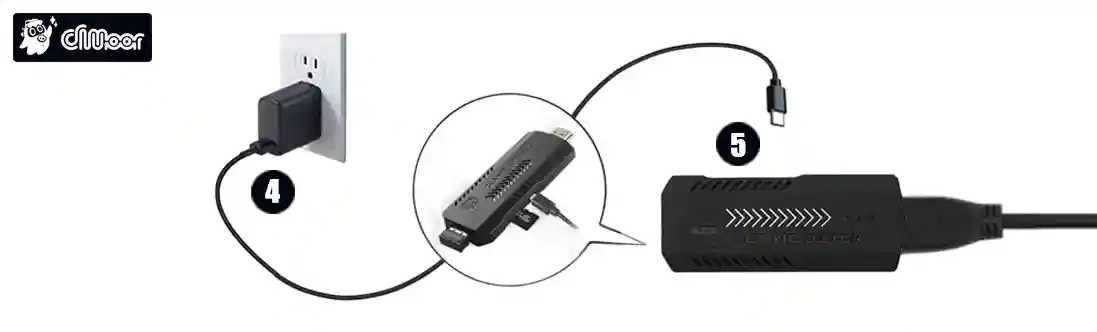 USB power cable for retro game console HDMI setup