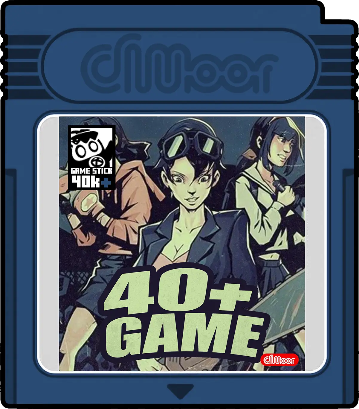 Pixel Vault page image of 40K + blue game cartridge shape for game library